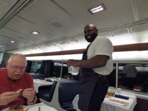 Service with a smile in the dining car